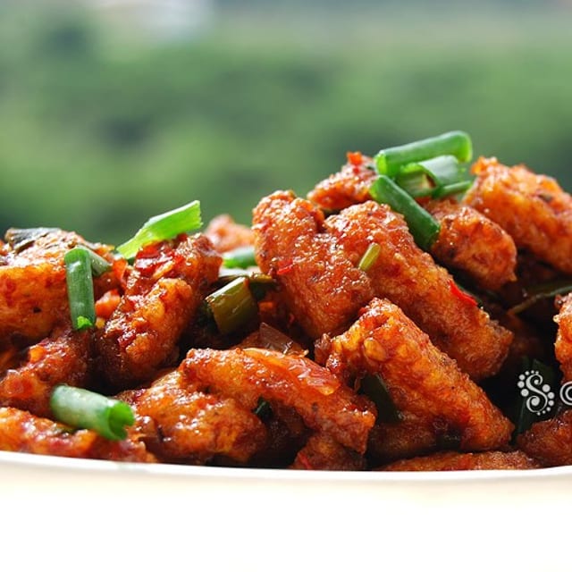 Baby Corn Manchurian.